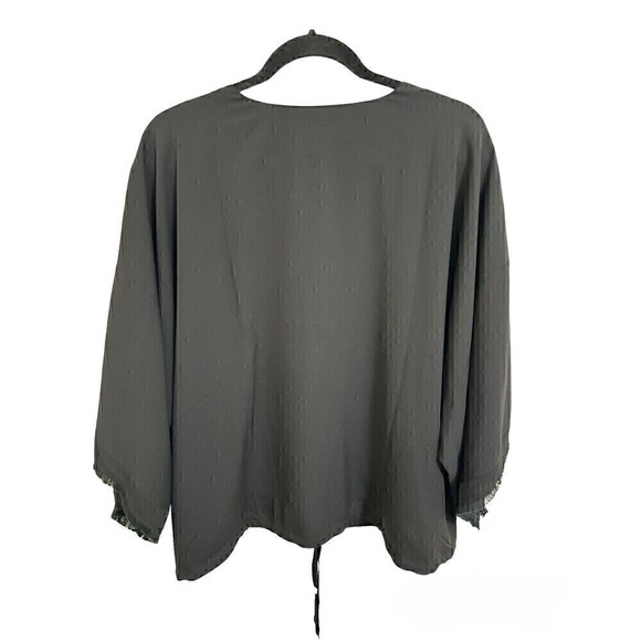 NEW Chicos Blouse Size XL Womens Bohemian Patchwork Zipper Front Top 3/4 Sleeve - Picture 2 of 6